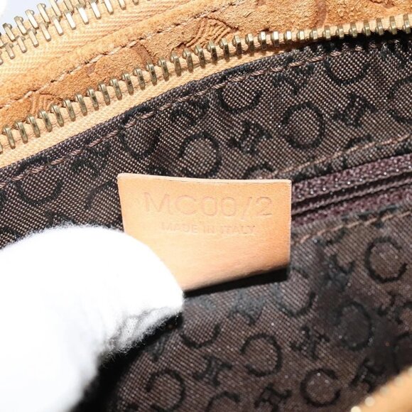 CELINE C Macadam Canvas Shoulder Bag Suede Brown Gold Auth mr1313 - Picture 14 of 16
